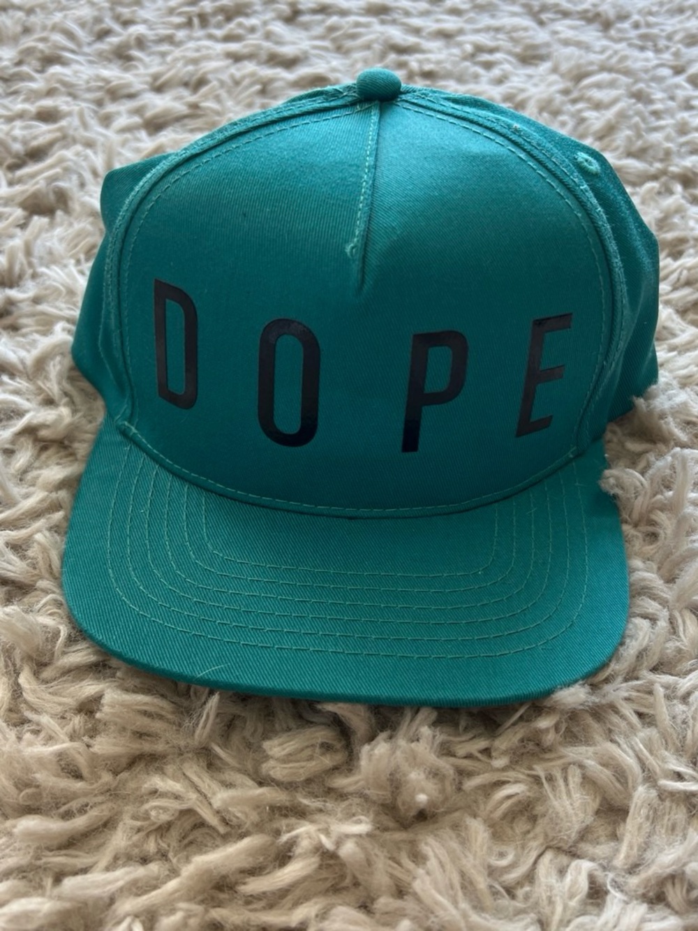 DOPE Teal Snapback Hat with Black Logo